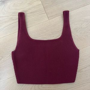 Babaton Sculpt Knit Sqaureneck Cropped Tank